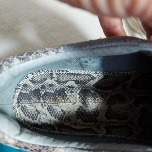 Liebeskind Berlin Gray Blue Suede Sneakers Snake Cuff Lace Up Pointed Toes - Picture 12 of 15